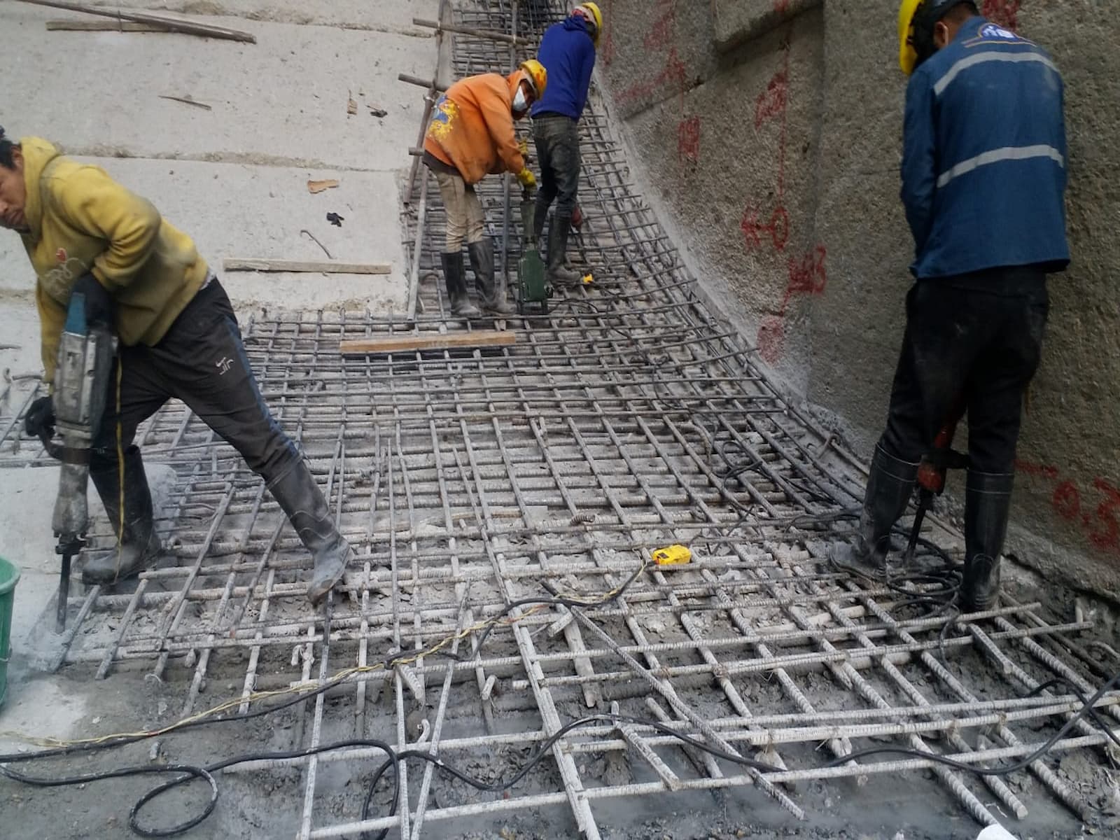 Middle Bhotekoshi Venus Construction anchoring & rebar work1