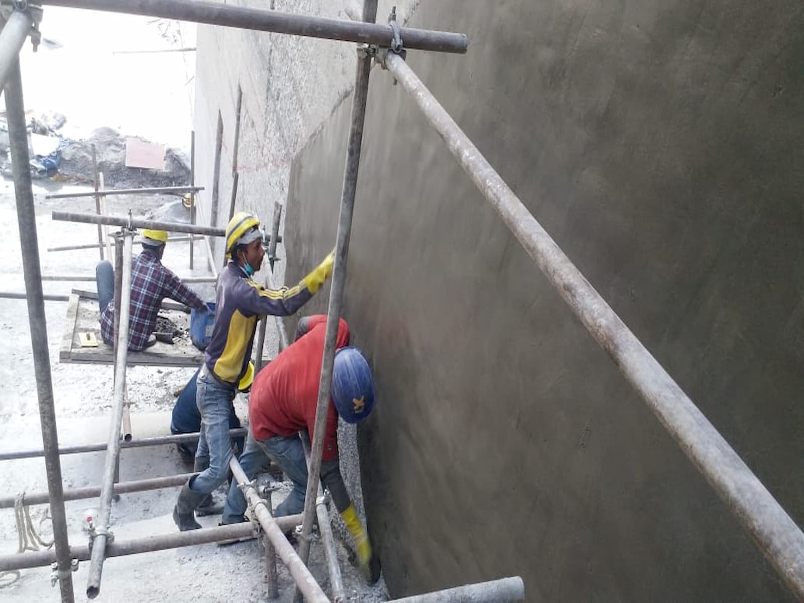 Middle Bhotekoshi Venus Construction high strength abrasion resistant mortar work2